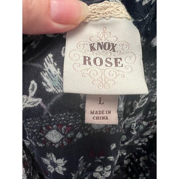 Knox Rose embroidered patchwork peasant boho midi dress poet romantic - Picture 6 of 7